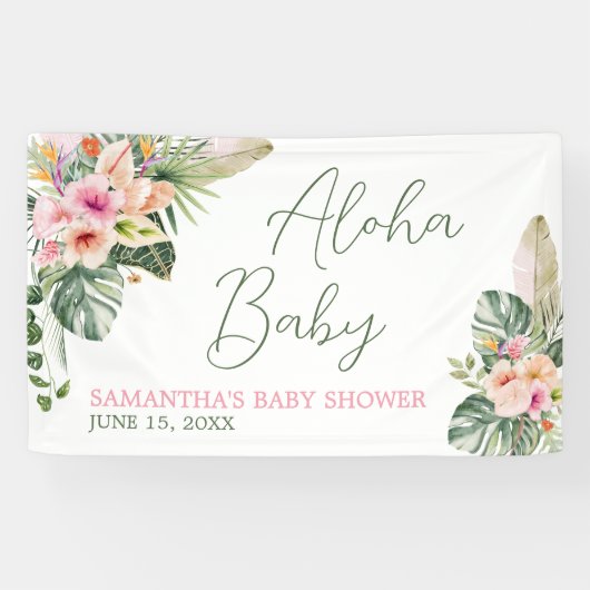 Banderoles Baby shower Aloha (Horizontal)