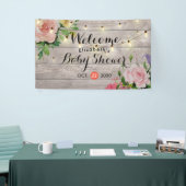 Banderoles Baby shower Aquarelle Succulent Plantes Bois blanc (Salon professionnel)