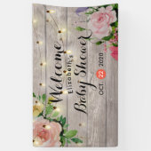 Banderoles Baby shower Aquarelle Succulent Plantes Bois blanc (Vertical)