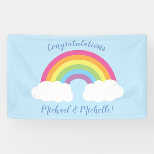 Banderoles Baby shower arc-en-ciel (Horizontal)