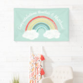 Banderoles Baby shower arc-en-ciel Boho (En situation)