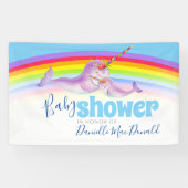 Banderoles Baby shower arc-en-ciel Narwhal mère (Horizontal)