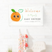 Banderoles Baby shower aux fruits orange Clementine (En situation)