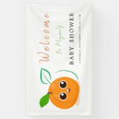 Banderoles Baby shower aux fruits orange Clementine (Vertical)