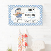 Banderoles Baby shower BBQ Burger Bleu (En situation)