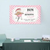 Banderoles Baby shower BBQ Burger Rose (Salon professionnel)