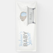 Banderoles Baby shower bébé éléphant bulle  garçon de bain (Vertical)