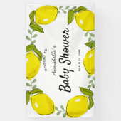 Banderoles Baby shower blanc citron Citrus (Vertical)