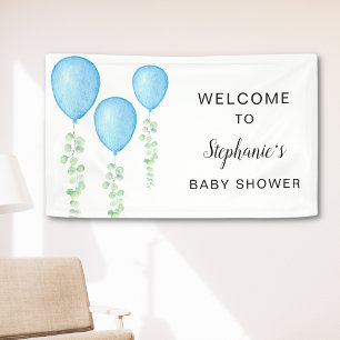 Banderoles Baby shower Bleu Ballons Bienvenue