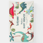 Banderoles Baby shower bleu dinosaure (Vertical)