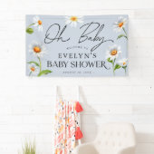 Banderoles Baby shower bleu migny sauvage Daisy (En situation)