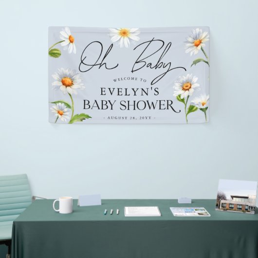 Banderoles Baby shower bleu migny sauvage Daisy (Salon professionnel)