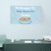 Banderoles Baby shower bleu moderne Eléphant Arche du garçon (Salon professionnel)