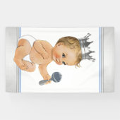 Banderoles Baby shower bleu Silver Prince (Horizontal)
