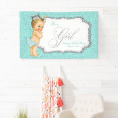 Banderoles Baby shower bleu turquoise (En situation)