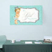 Banderoles Baby shower bleu turquoise (Salon professionnel)