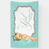 Banderoles Baby shower bleu turquoise (Vertical)