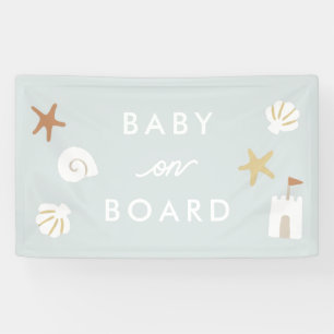 Banderoles baby shower Blue Beach Pool "Baby On Board"