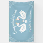 Banderoles Baby shower Blue Boy Swan (Vertical)