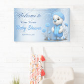 Banderoles Baby shower Blue Duck Boy Bienvenue (En situation)
