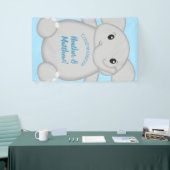 Banderoles Baby shower Blue Elephant (Salon professionnel)