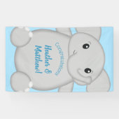 Banderoles Baby shower Blue Elephant (Horizontal)