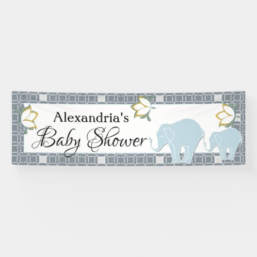 Banderoles Baby shower Blue Elephant Boy (Horizontal)