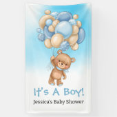 Banderoles Baby shower Blue Teddy C'Est Un Garçon (Vertical)