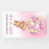 Banderoles Baby shower Blue Teddy C'Est Une Fille (Horizontal)