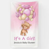 Banderoles Baby shower Blue Teddy C'Est Une Fille (Vertical)