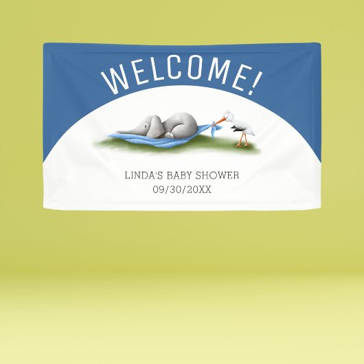 Banderoles Baby shower Blue Welcome Elephant Boy