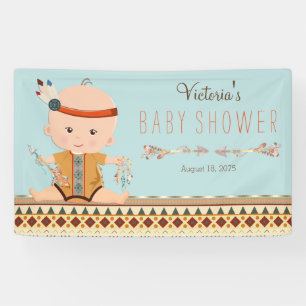 Banderoles Baby Shower Bohème Tribal Garçon