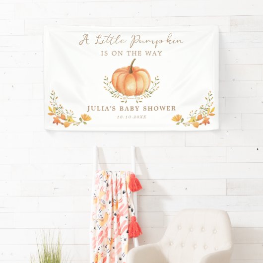 Banderoles Baby shower Boho Citrouille Fall Foliage (En situation)