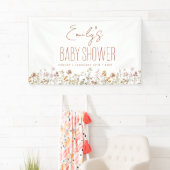 Banderoles Baby shower Boho Fleur sauvage en terre cuite (En situation)