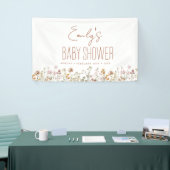 Banderoles Baby shower Boho Fleur sauvage en terre cuite (Salon professionnel)
