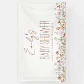 Banderoles Baby shower Boho Fleur sauvage en terre cuite (Vertical)