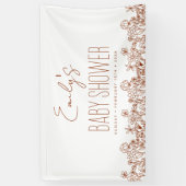 Banderoles Baby shower Boho Fleur sauvage en terre cuite (Vertical)
