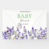Banderoles Baby shower botanique des papillons Lavander (Horizontal)