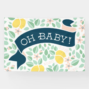 Banderoles Baby shower botanique jaune citron