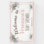 Banderoles Baby shower botanique Peach Pastel Accueil (Vertical)