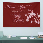 Banderoles Baby shower Bourgogne Sakura Cherry Blossoms (Salon professionnel)
