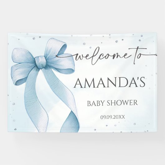 Banderoles Baby shower Bow Coquette Boy (Horizontal)