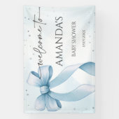 Banderoles Baby shower Bow Coquette Boy (Verticale)