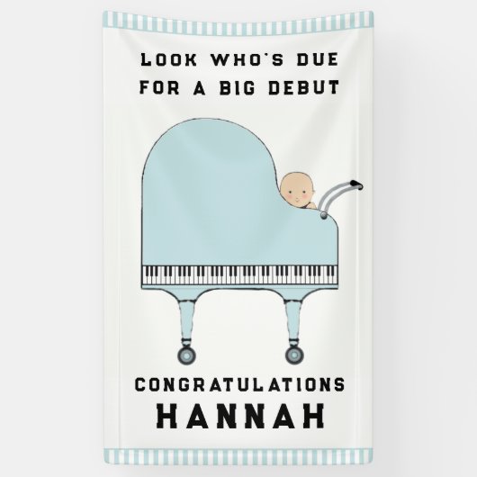 Banderoles Baby shower Boy Music Thème (Vertical)