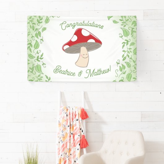 Banderoles Baby shower champignon (En situation)