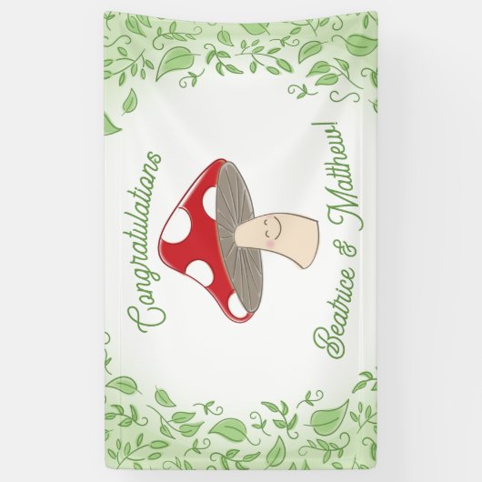 Banderoles Baby shower champignon (Vertical)