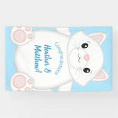 Banderoles Baby shower chat Kitty Blue (Horizontal)