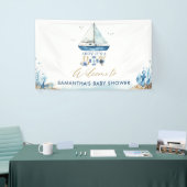Banderoles Baby shower Chic Nautical Boy Welcome Backdrop (Salon professionnel)