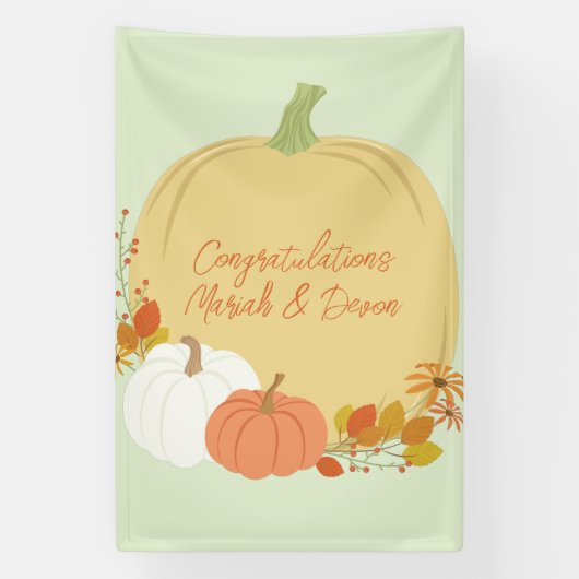 Banderoles Baby shower Citrouille d'automne (Verticale)