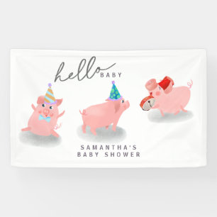 Banderoles baby shower cochon